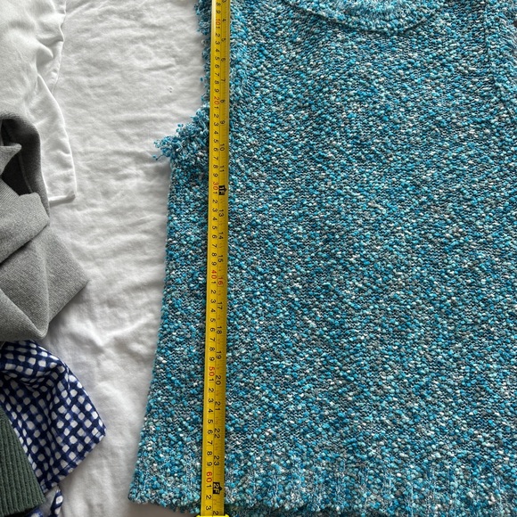 J. Crew Turquoise Tweed Knit Sweater Vest She'll - Picture 7 of 8